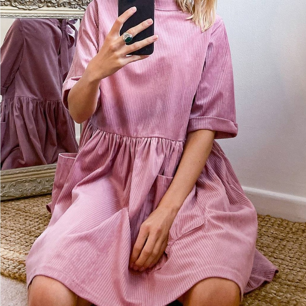 Urban Threads mini cord smock dress